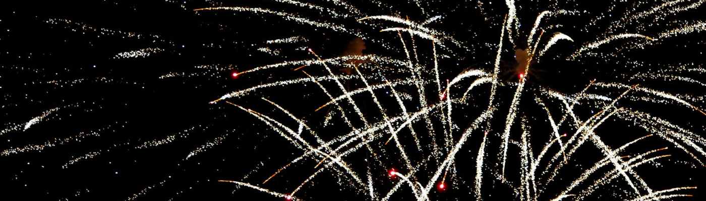 orange and white fireworks display
