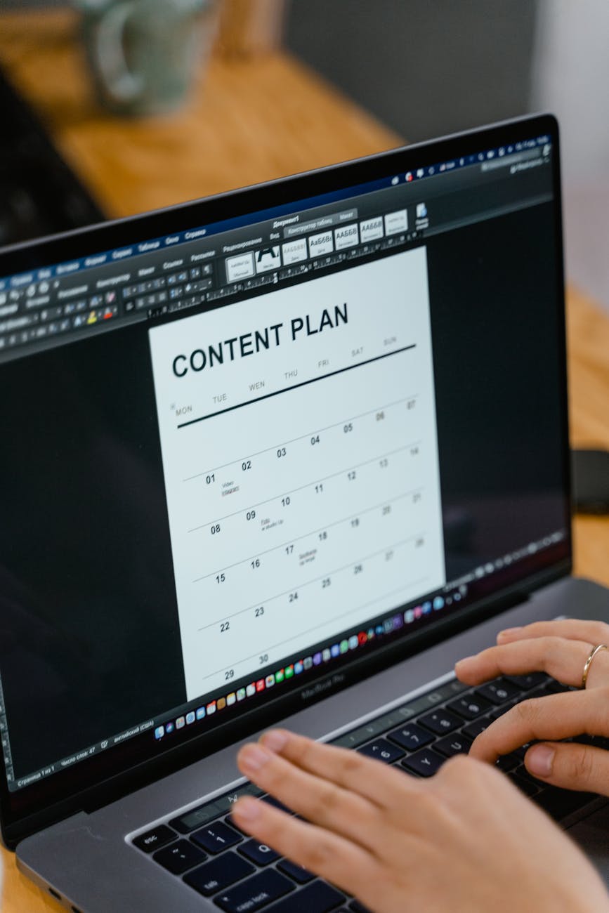person doing a content plan